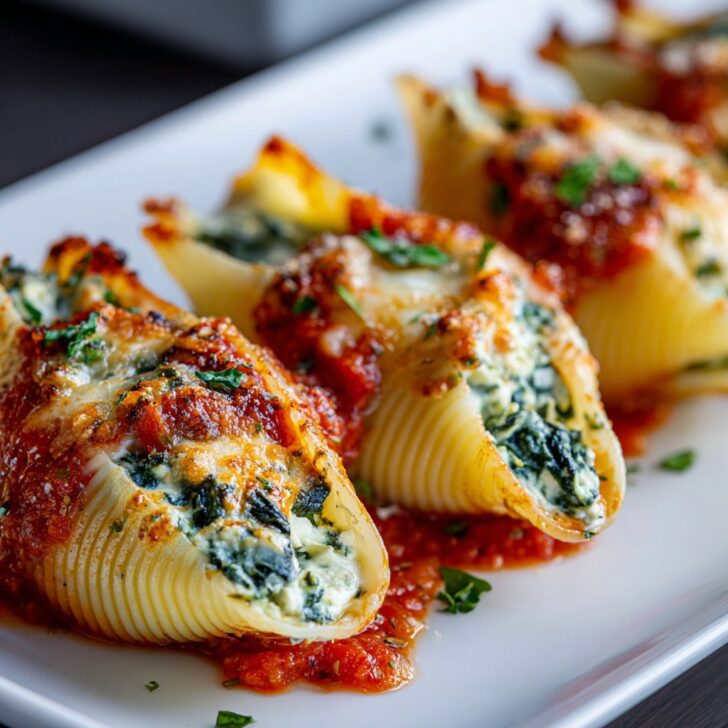 Spinach and Ricotta Stuffed Shells with Marinara