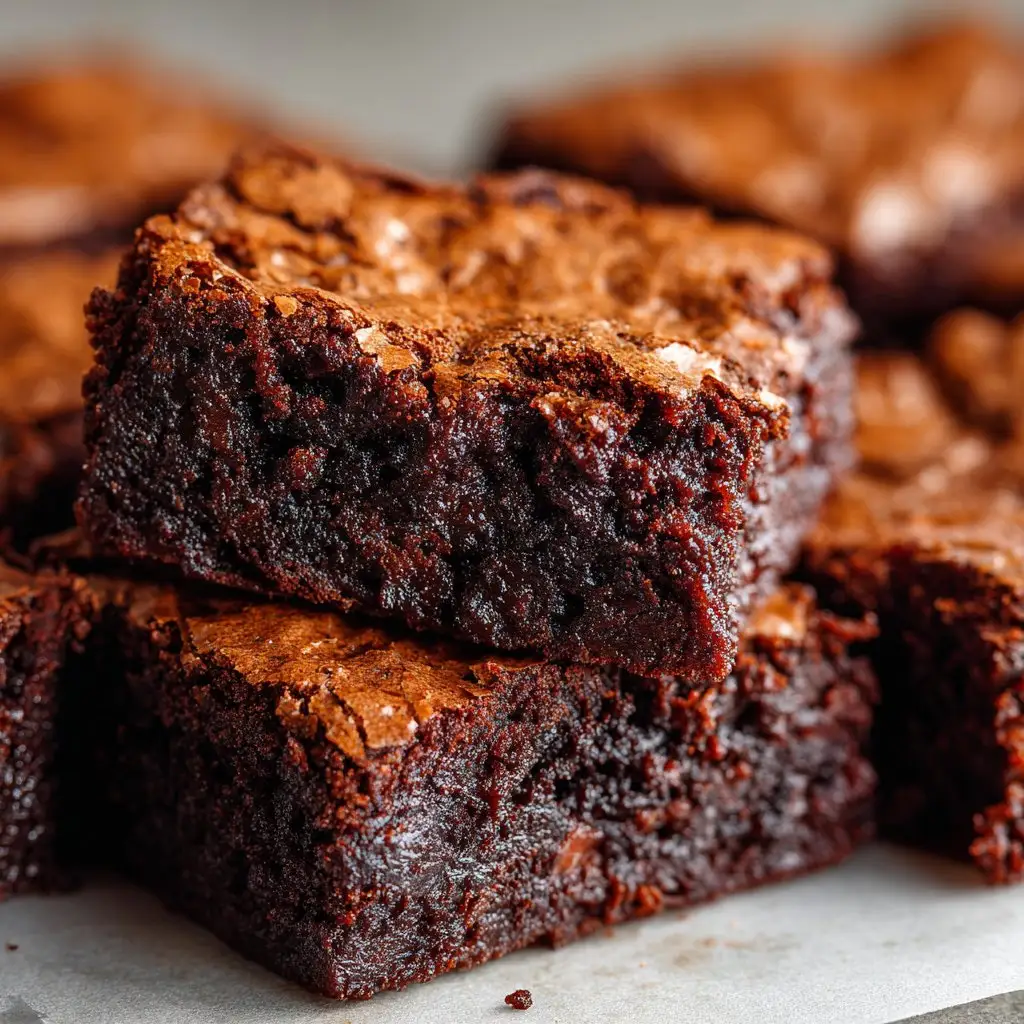 Homemade Fudge Brownies with Crackly Tops