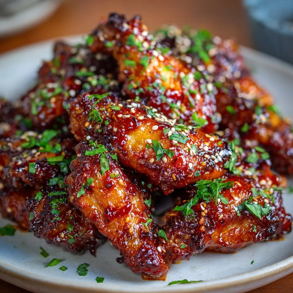 Spicy Korean Chicken Wings with Gochujang Sauce