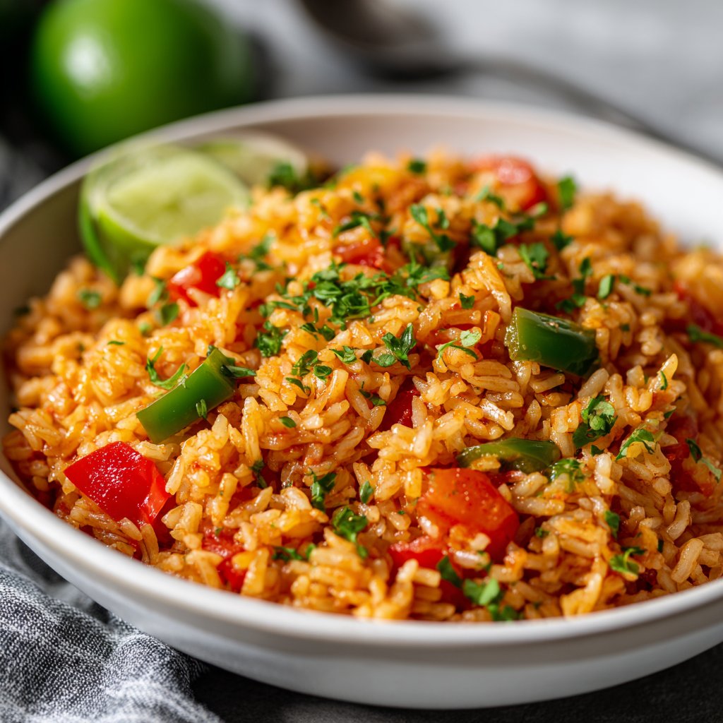 Spanish Rice with Tomato and Green Pepper