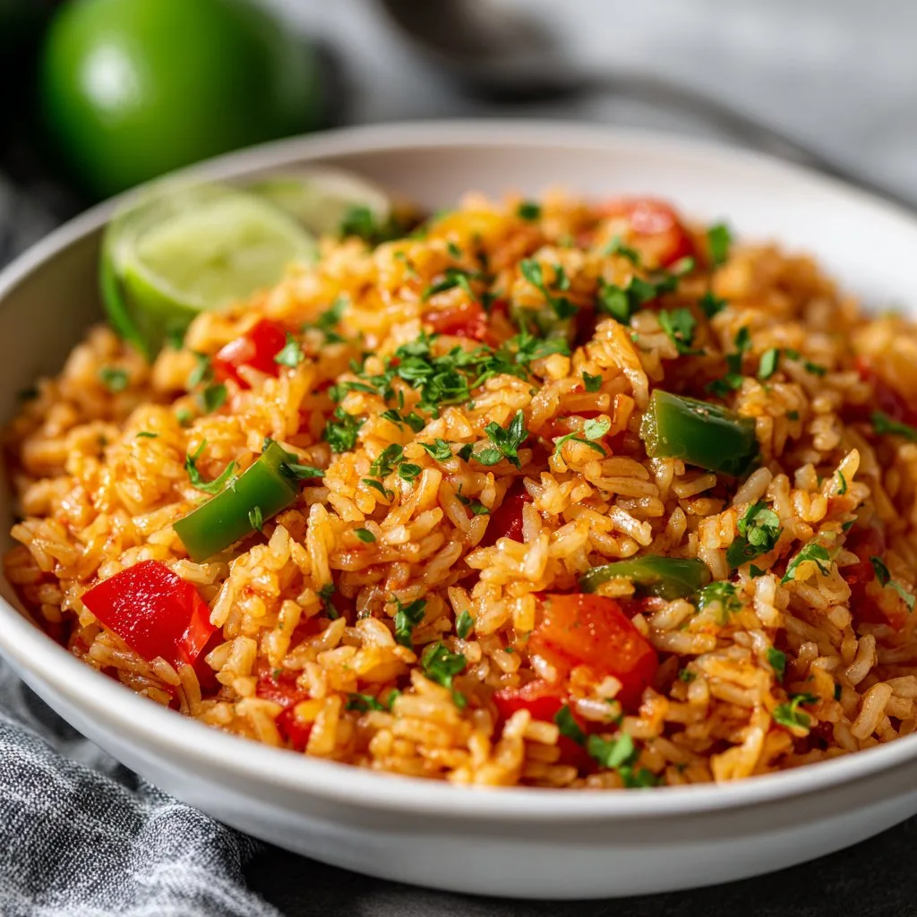 Spanish Rice with Tomato and Green Pepper