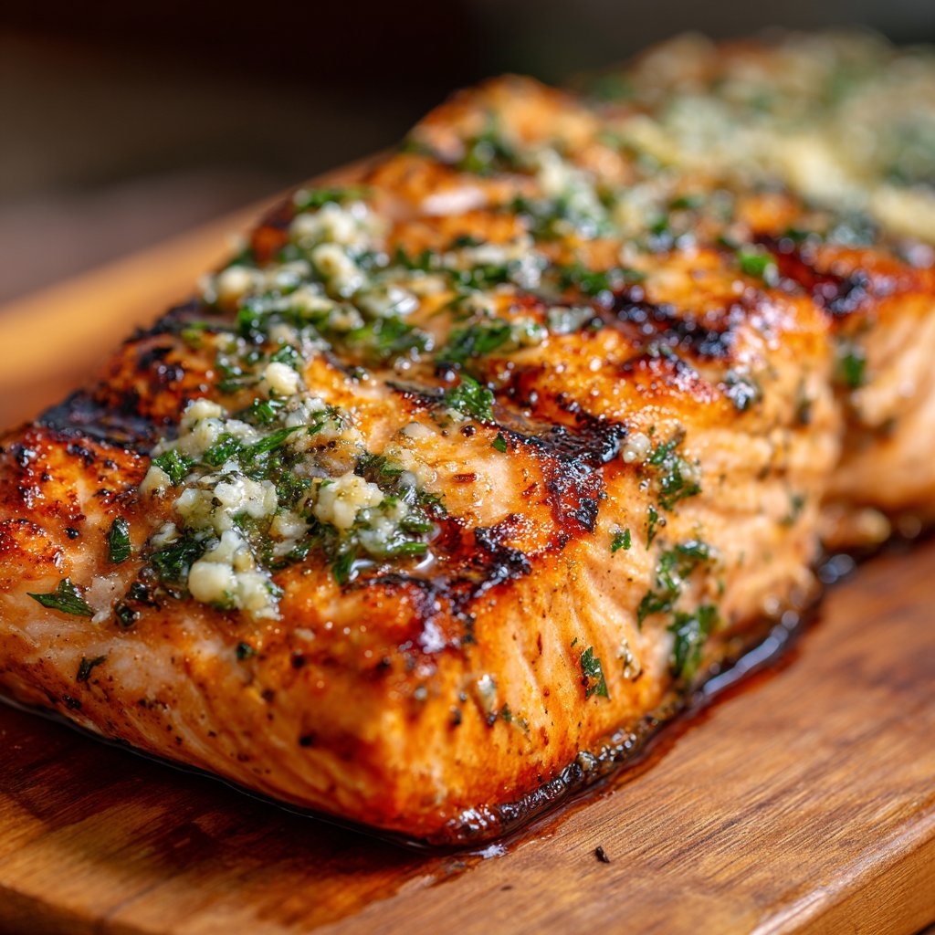 Grilled Salmon with Garlic Lemon Marinade
