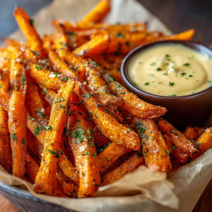 Sweet Potato Fries with Garlic Aioli Dip