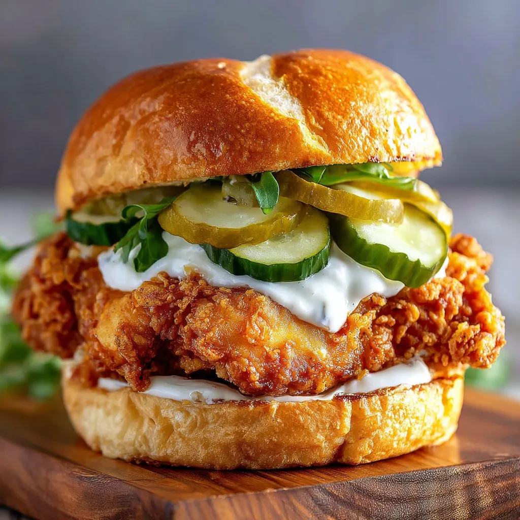 Crispy Fried Chicken Sandwich with Pickles