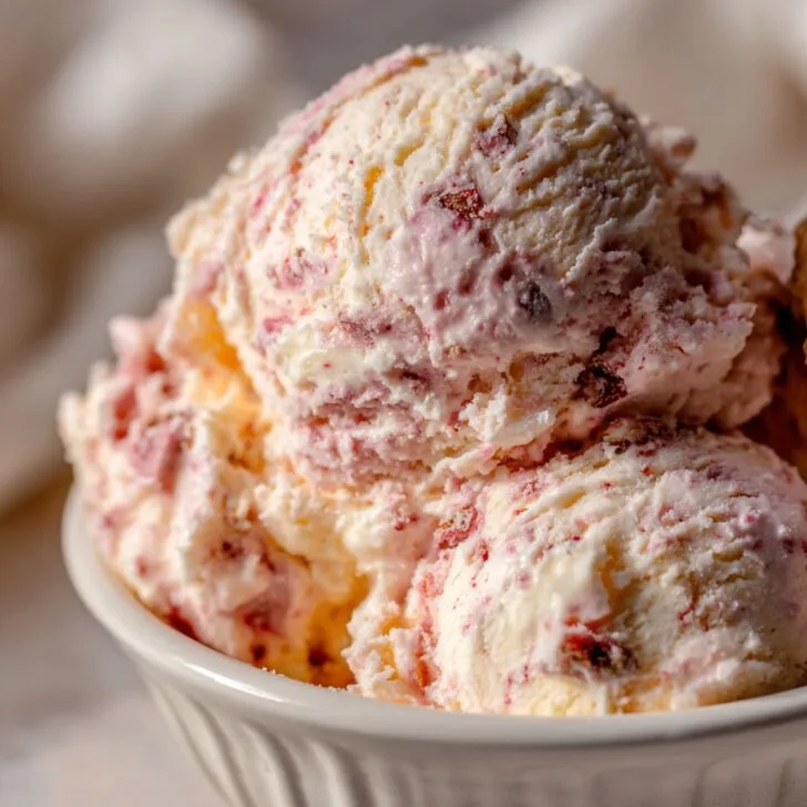 Rhubarb Ice Cream with Creamy Vanilla Base