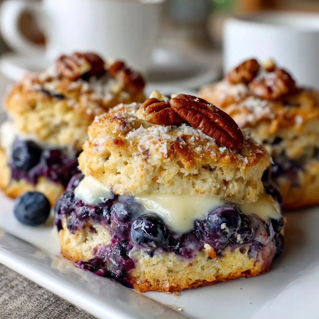 Blueberry Butter Swim Biscuits with Golden Crust