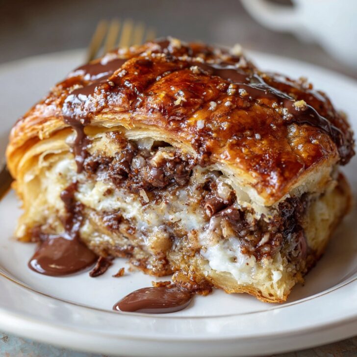 Chocolate Croissant Breakfast Bake with Flaky Layers