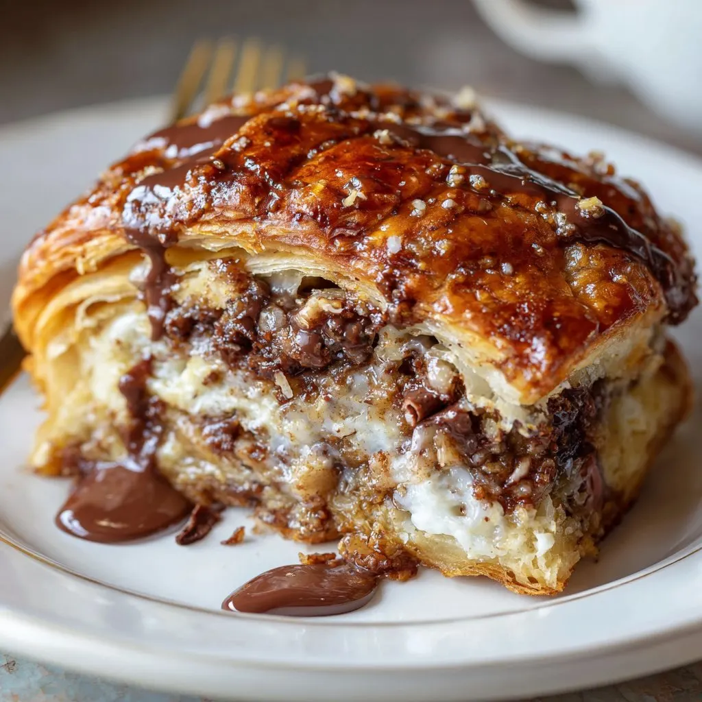 Chocolate Croissant Breakfast Bake with Flaky Layers