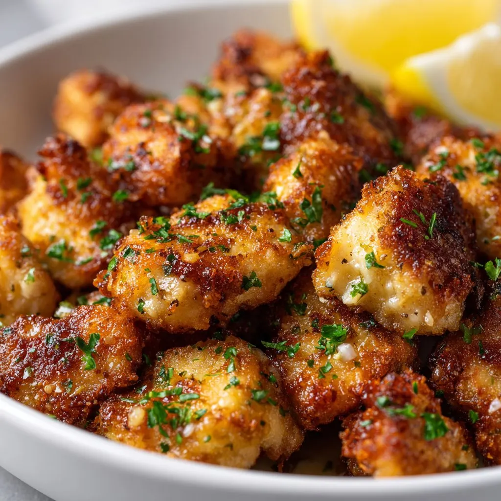 Air Fryer Lemon Chicken Bites with Garlic Butter