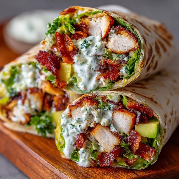 Chicken Avocado Wrap with Creamy Dressing