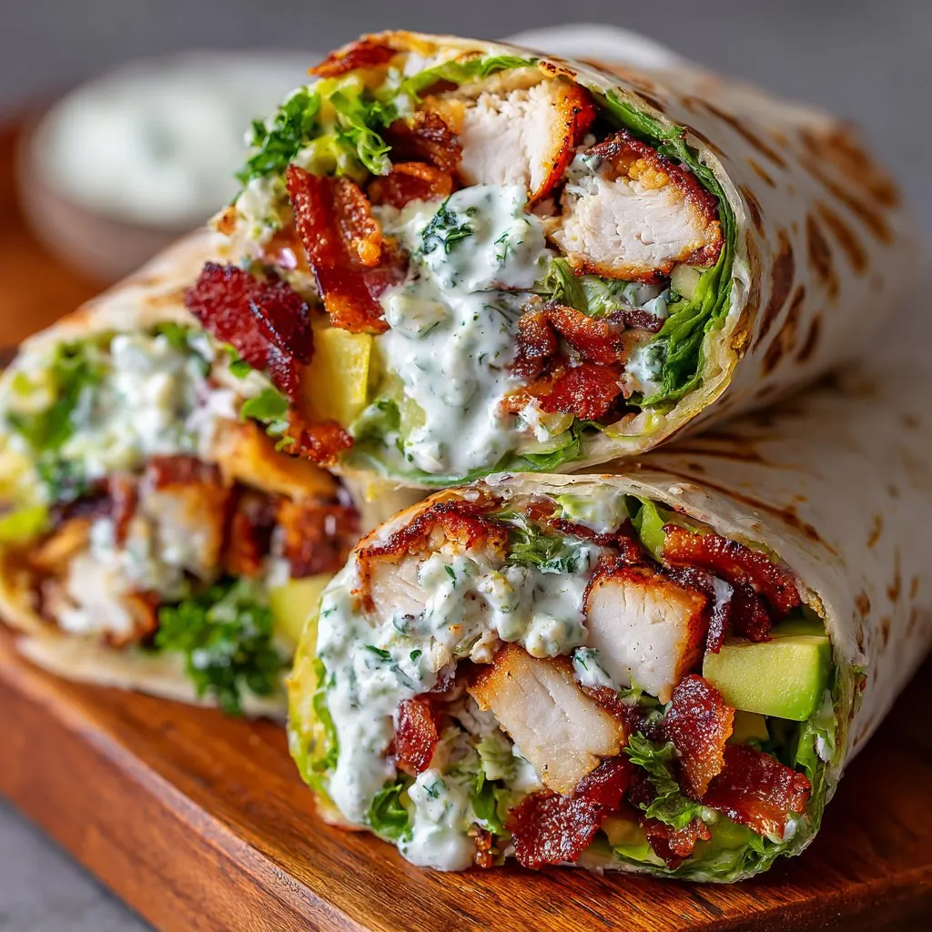 Chicken Avocado Wrap with Creamy Dressing