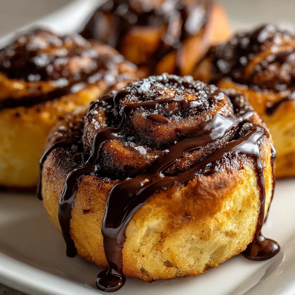 Chocolate Cinnamon Rolls with Rich Ganache