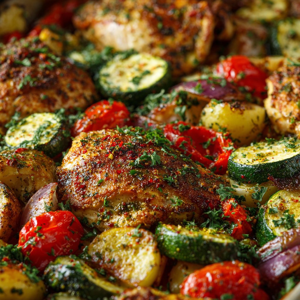 Sheet Pan Mediterranean Chicken & Zucchini