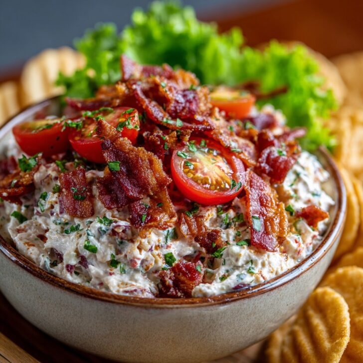 BLT Dip – Bacon, Lettuce & Tomato in a Bowl