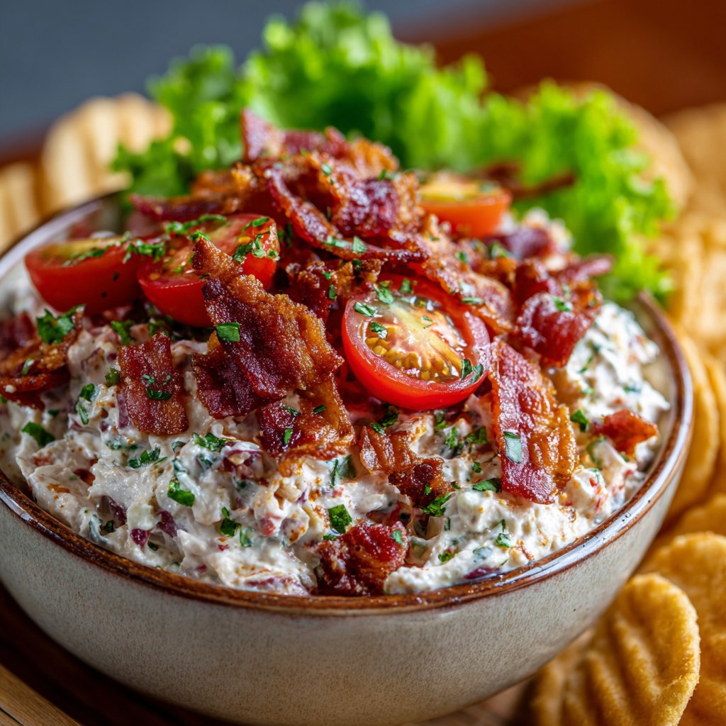 BLT Dip – Bacon, Lettuce & Tomato in a Bowl
