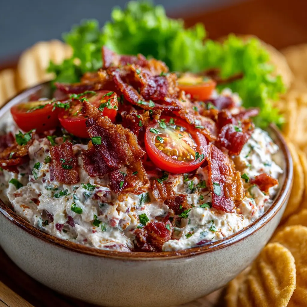 BLT Dip – Bacon, Lettuce & Tomato in a Bowl