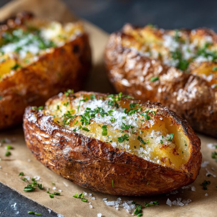 Baked Potatoes in Air Fryer with Sea Salt Skin