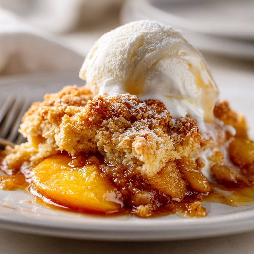 Peach Cobbler with Buttery Biscuit Topping