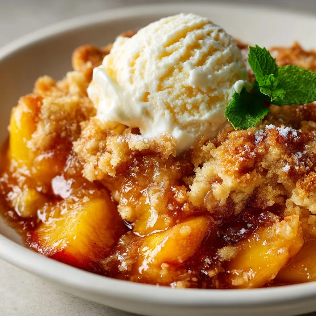 Easy Peach Cobbler with Buttery Topping