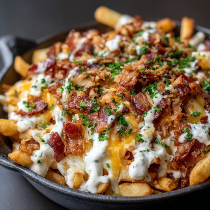Loaded Fries with Cheese, Bacon & Ranch