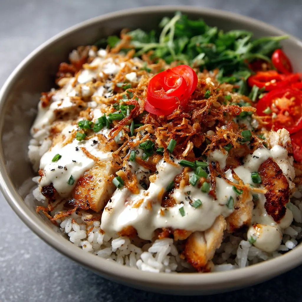 Chicken Rice Bowl with Cream Cheese Sauce