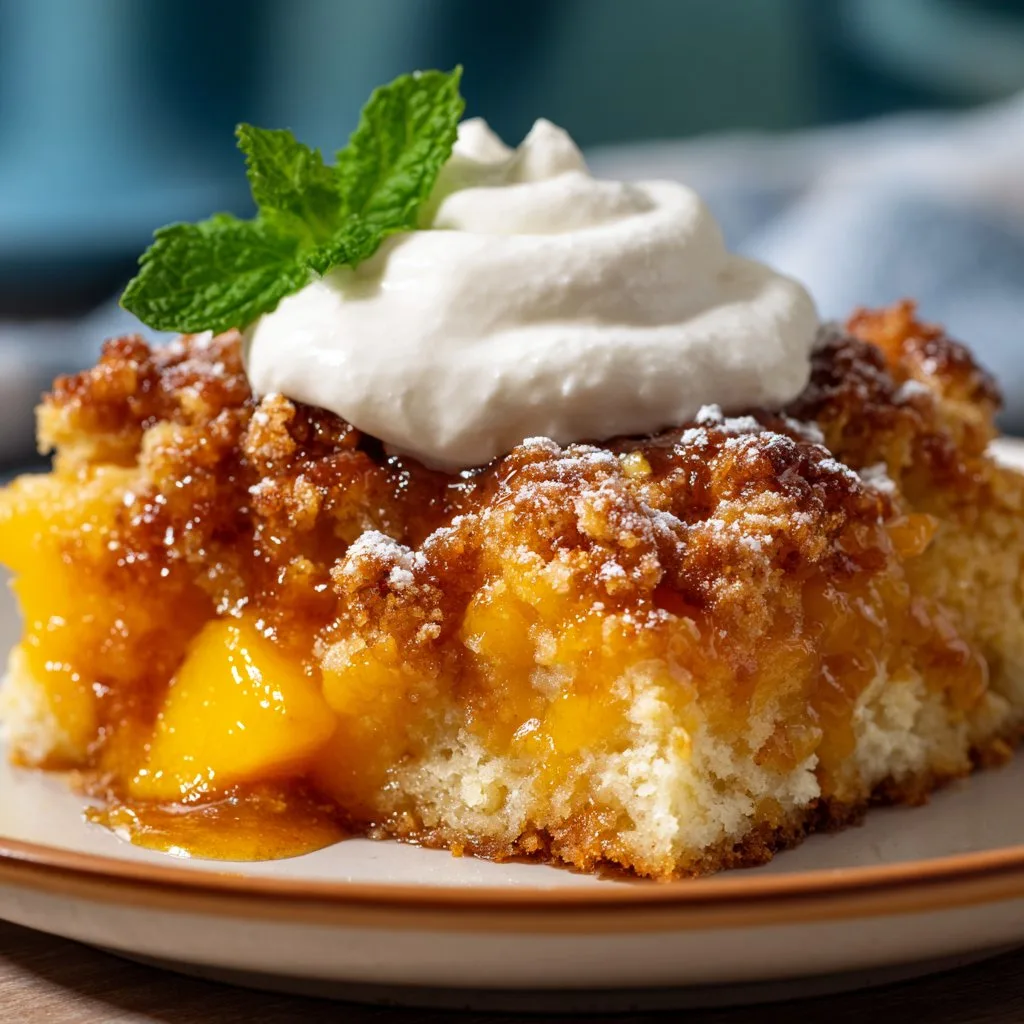 Peach Cobbler with Cream Cheese Biscuit Topping