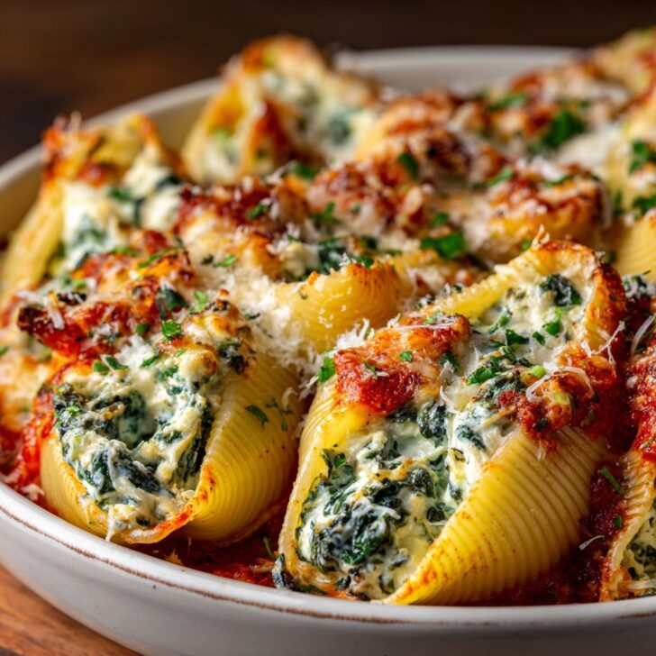 Baked Stuffed Shells with Cream Cheese Spinach Filling