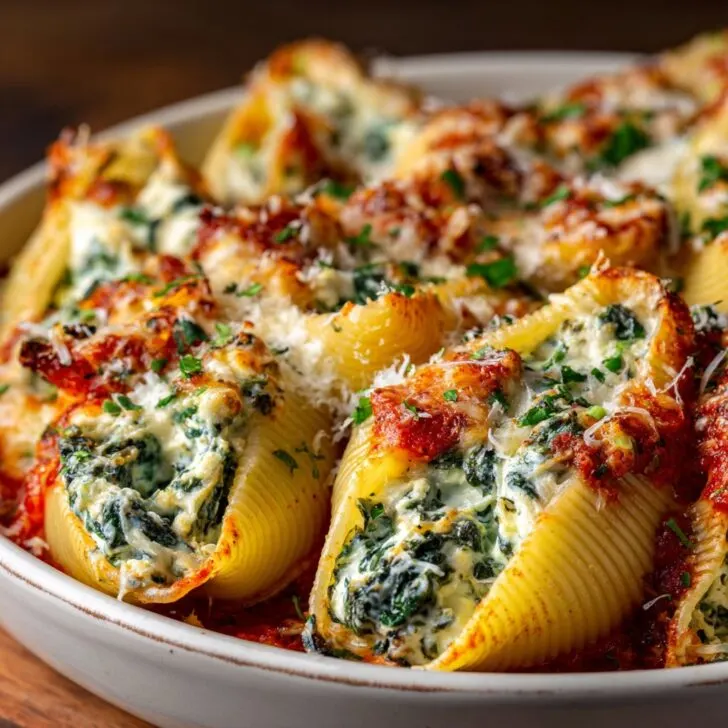 Baked Stuffed Shells with Cream Cheese Spinach Filling