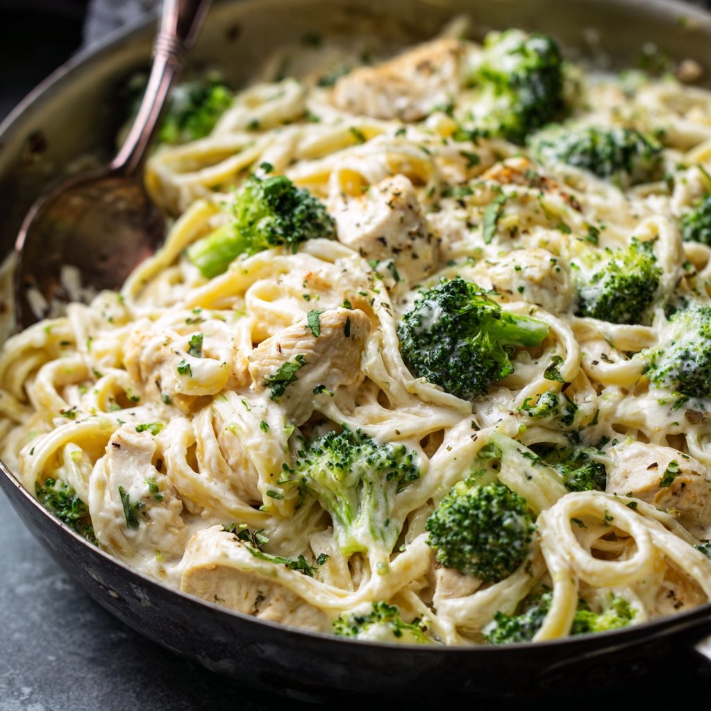 Keto Chicken Alfredo with Broccoli