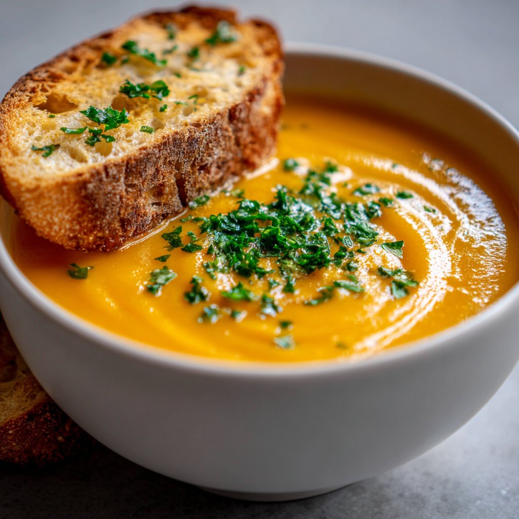 Butternut Squash Soup with Roasted Garlic