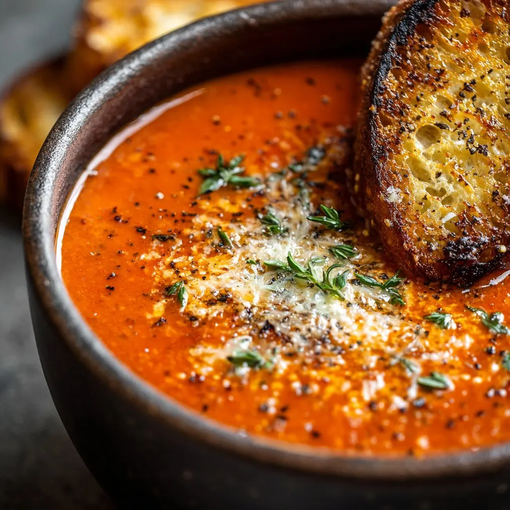 Roasted Garlic Tomato Soup for Cold Days