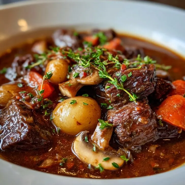 Classic French Beef Bourguignon Stew