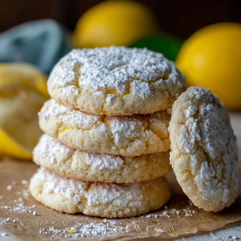 Lemon Cooler Cookies with Powdered Sugar