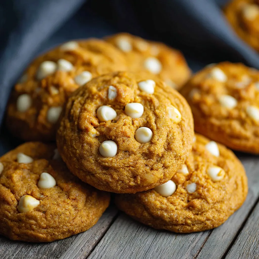 Pumpkin Cookies with White Chocolate Chips
