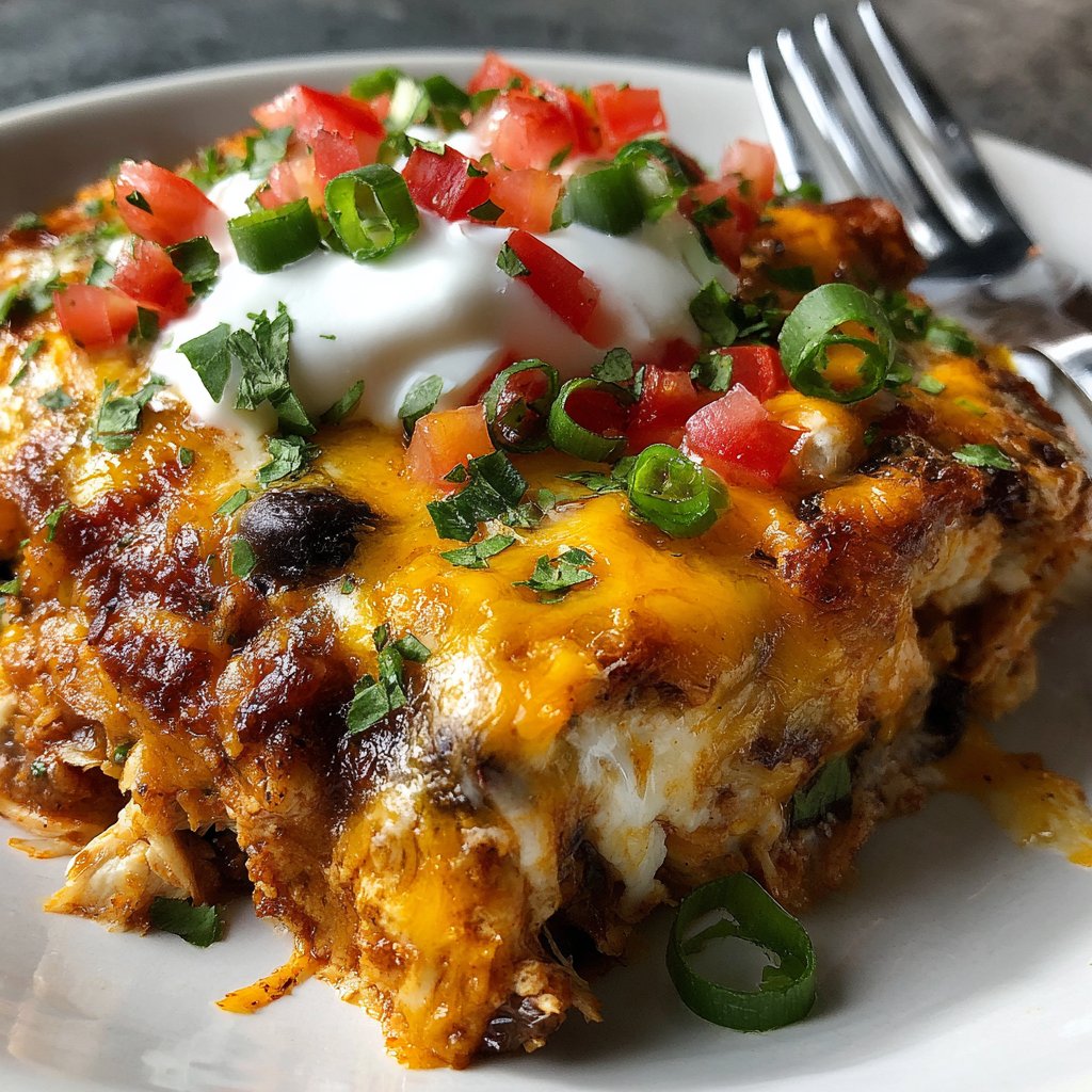 Sour Cream Chicken Enchilada Bake