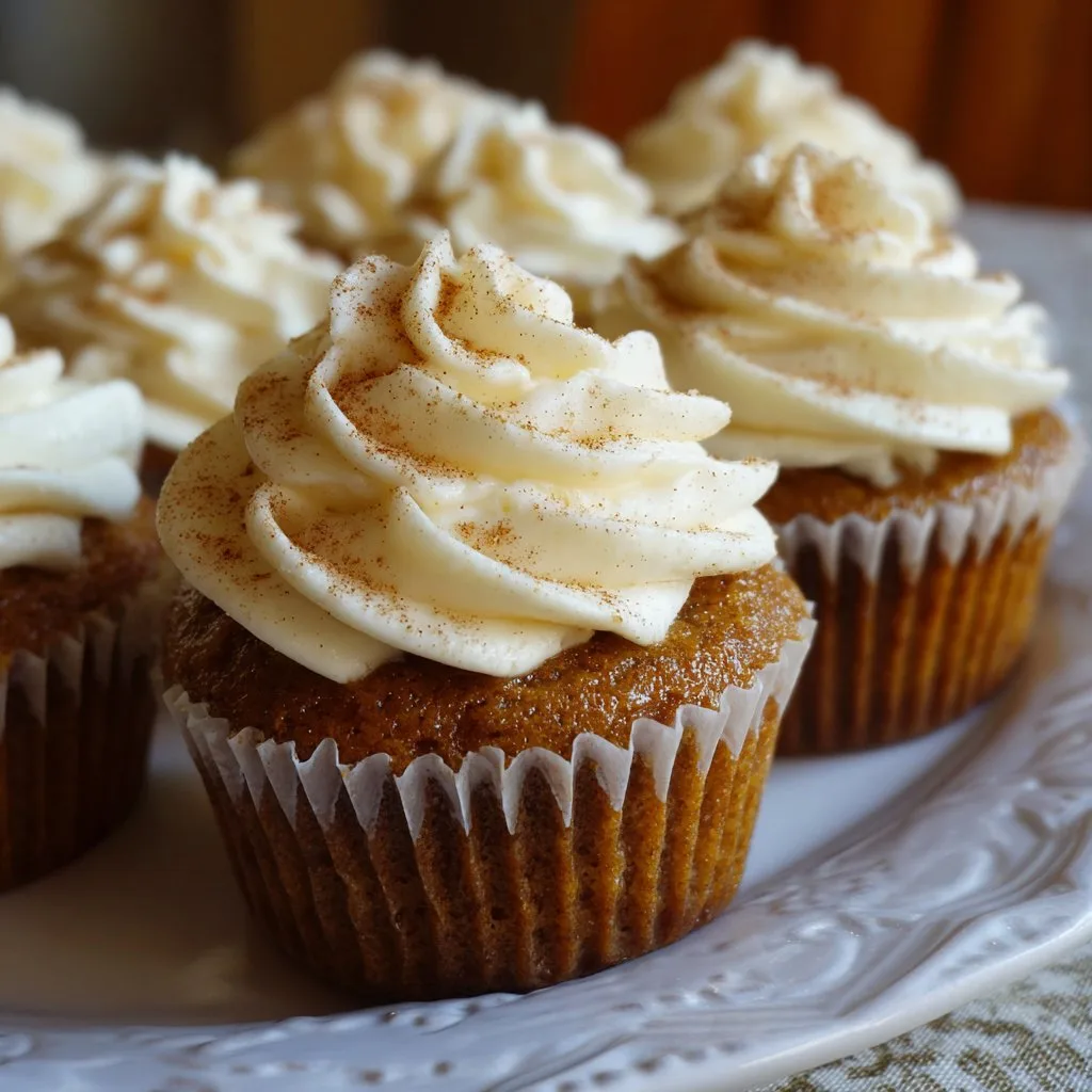 Pumpkin Cupcakes with Cream Cheese Frosting