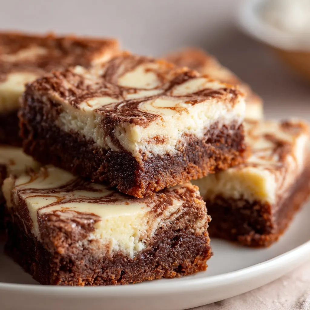 White Chocolate Brownies with Fudge Swirl