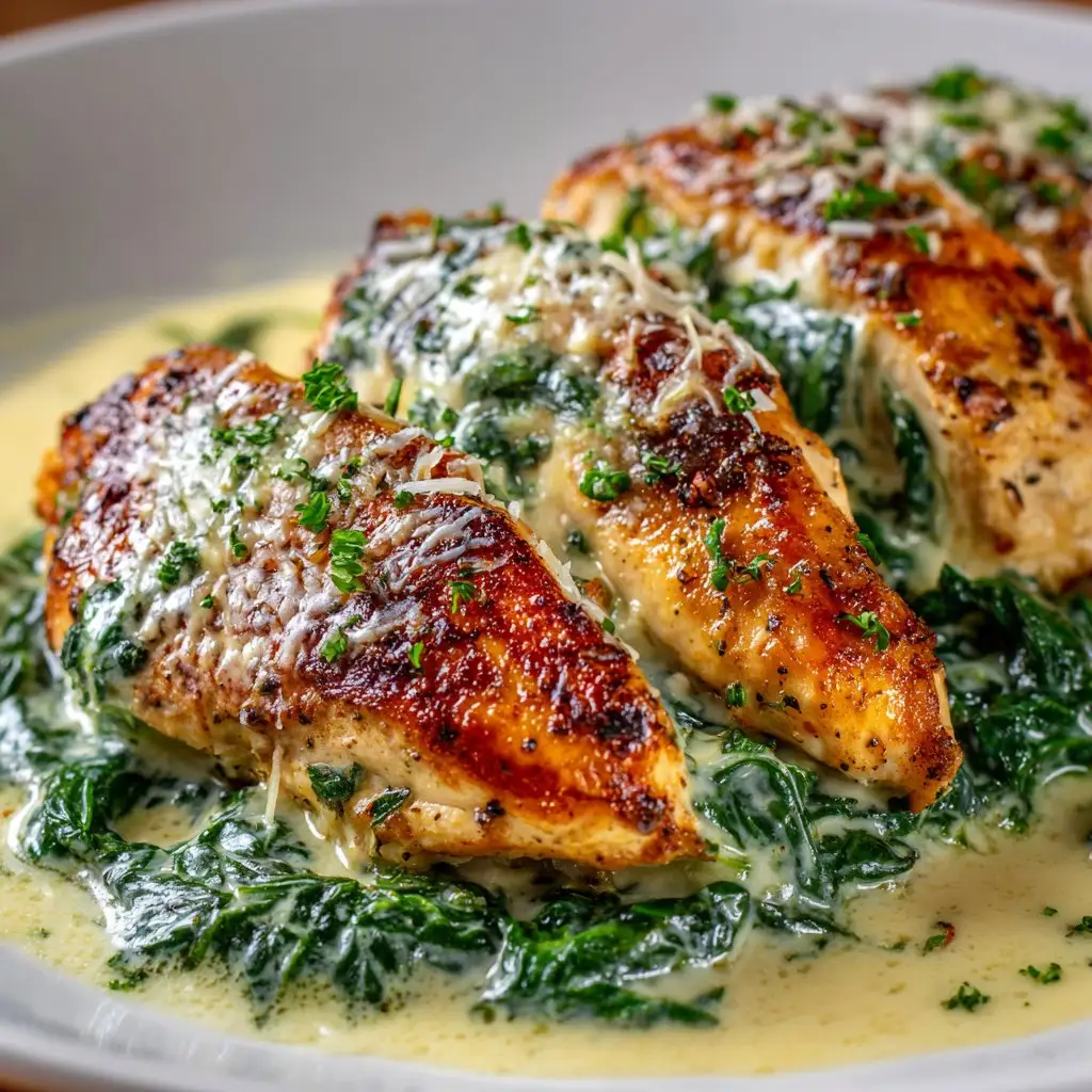Chicken Breast in Spinach Parmesan Sauce
