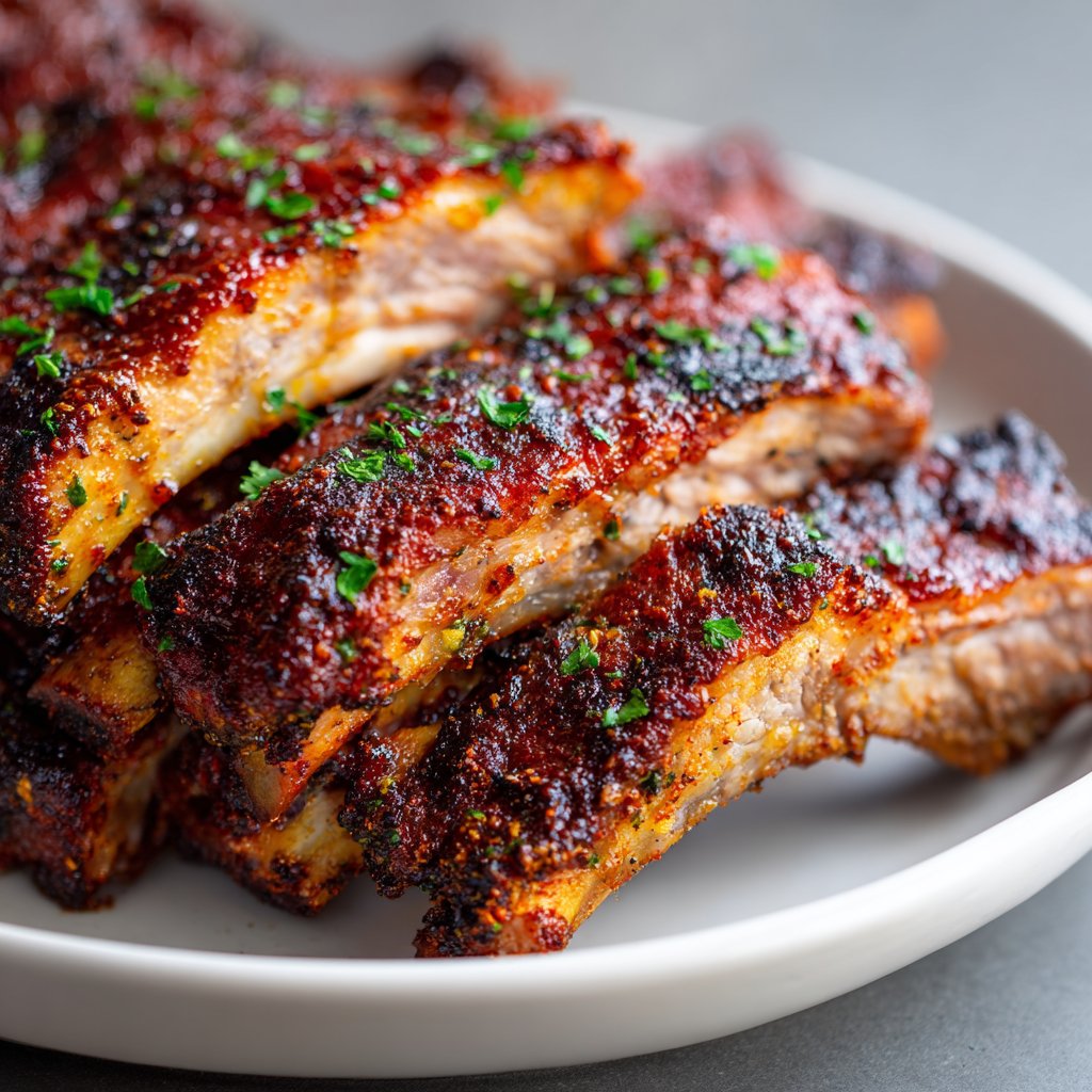 Juicy Air Fryer Ribs with BBQ Rub
