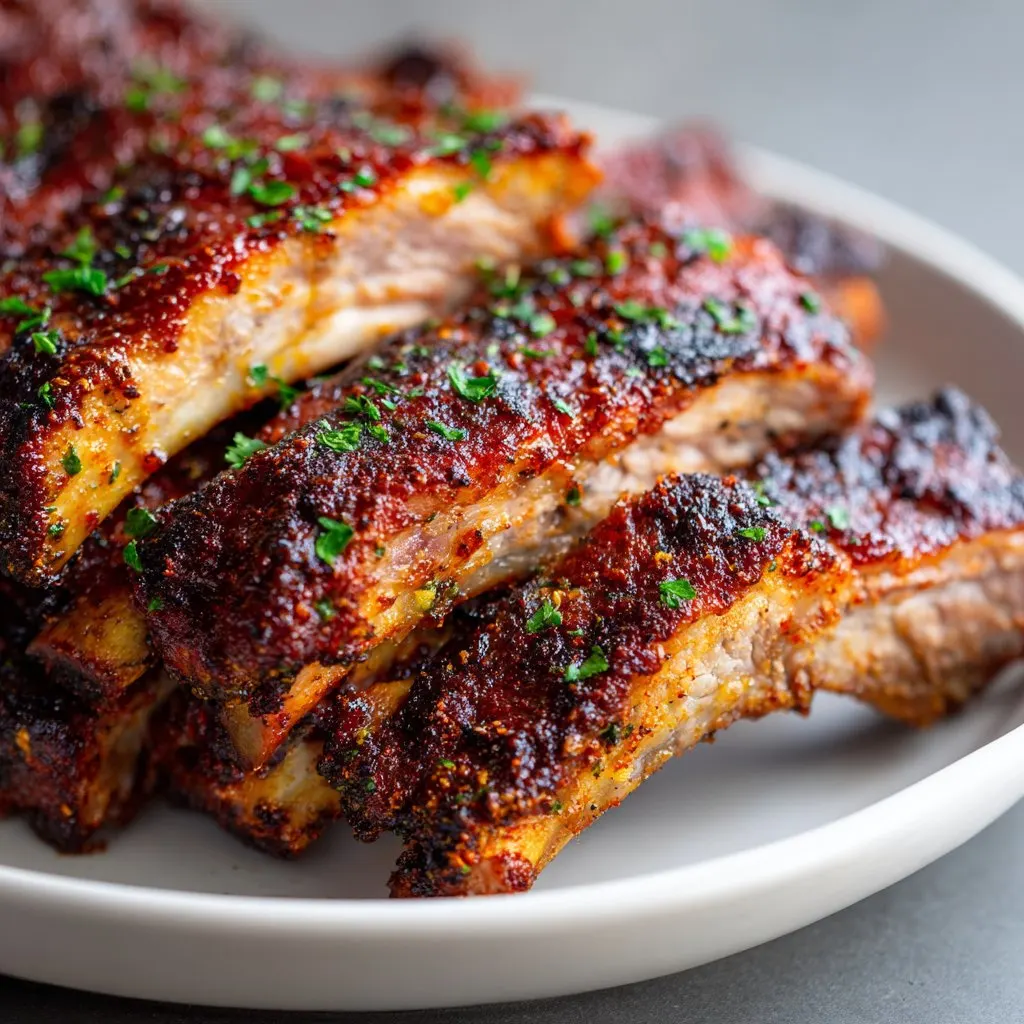 Juicy Air Fryer Ribs with BBQ Rub