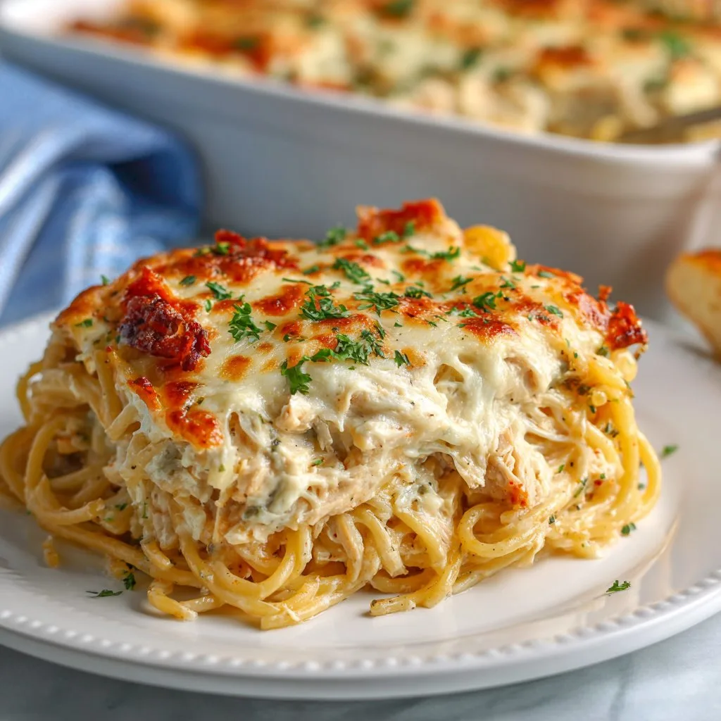 The Best Chicken Spaghetti Bake