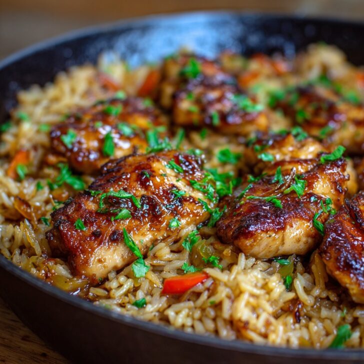 Honey Garlic Chicken and Rice Skillet