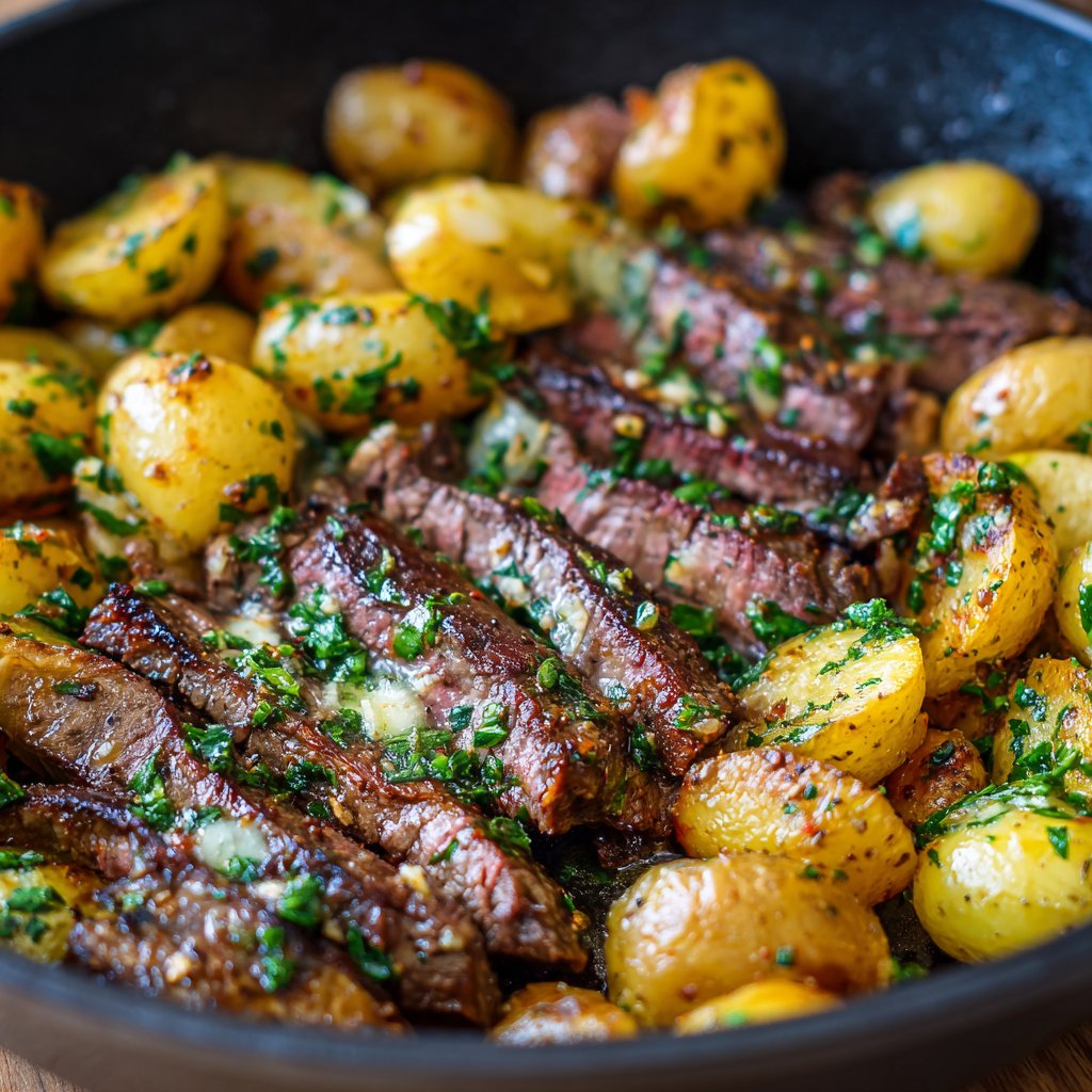 Garlic Butter Steak and Potatoes Skillet
