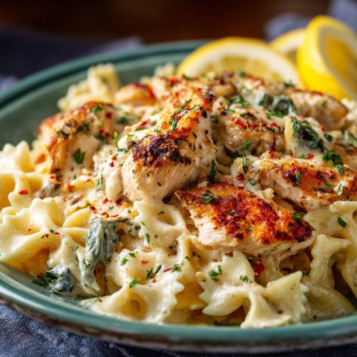 Creamy Lemon Chicken Pasta Bake