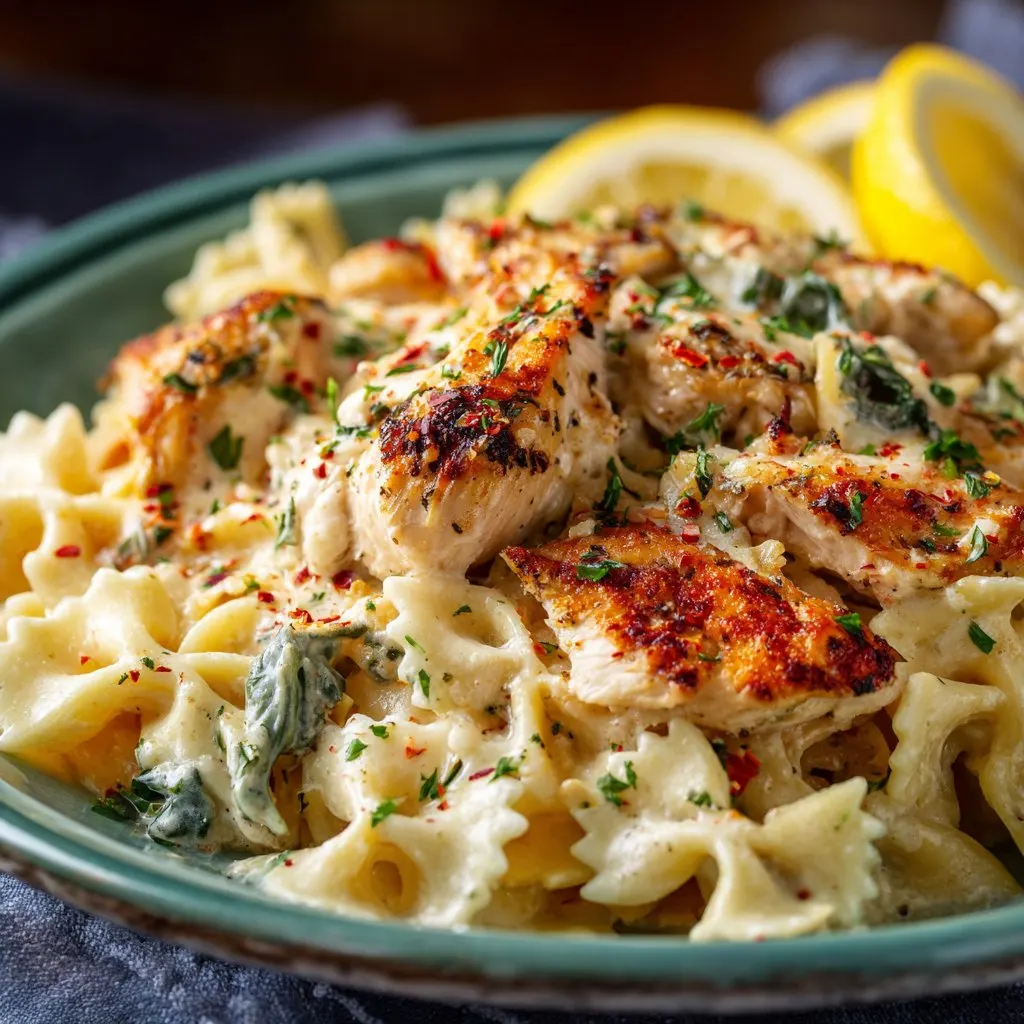 Creamy Lemon Chicken Pasta Bake