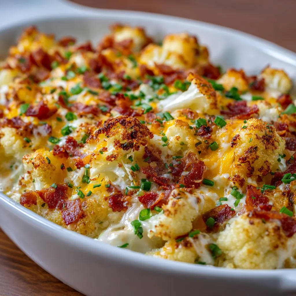 Loaded Cauliflower Casserole (Keto)