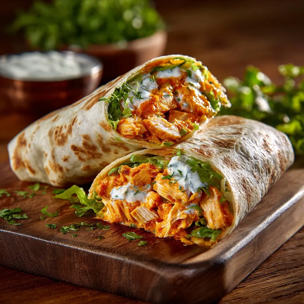 Spicy Buffalo Chicken Wraps with Ranch