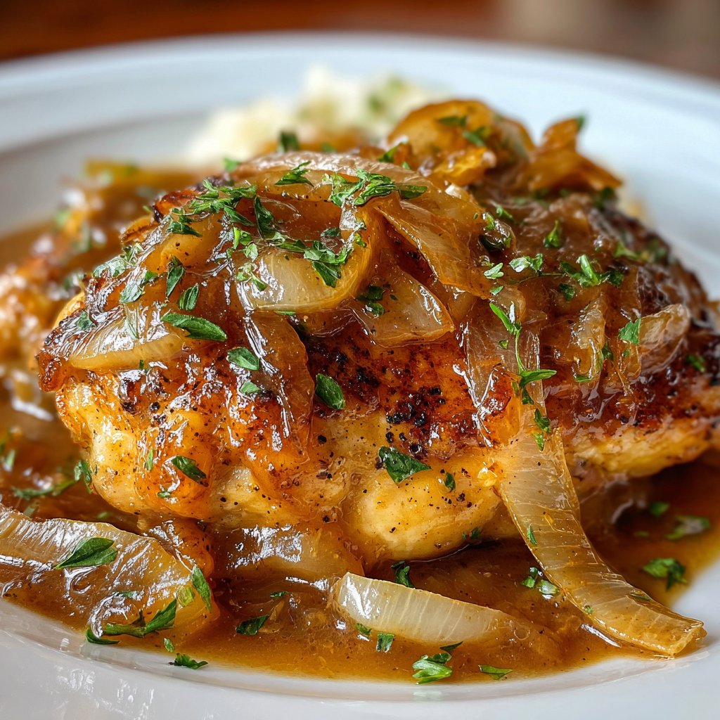 Smothered Chicken with Onion Gravy