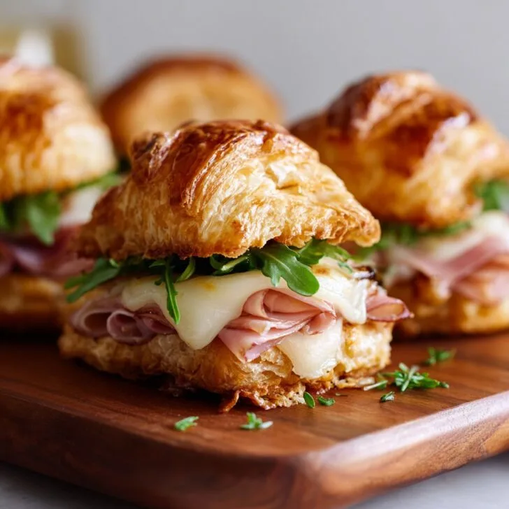 Baked Ham and Cheese Croissant Sliders