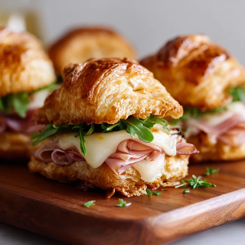Baked Ham and Cheese Croissant Sliders